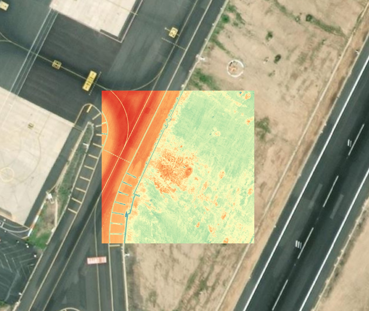 GIS elevation heatmap overlay