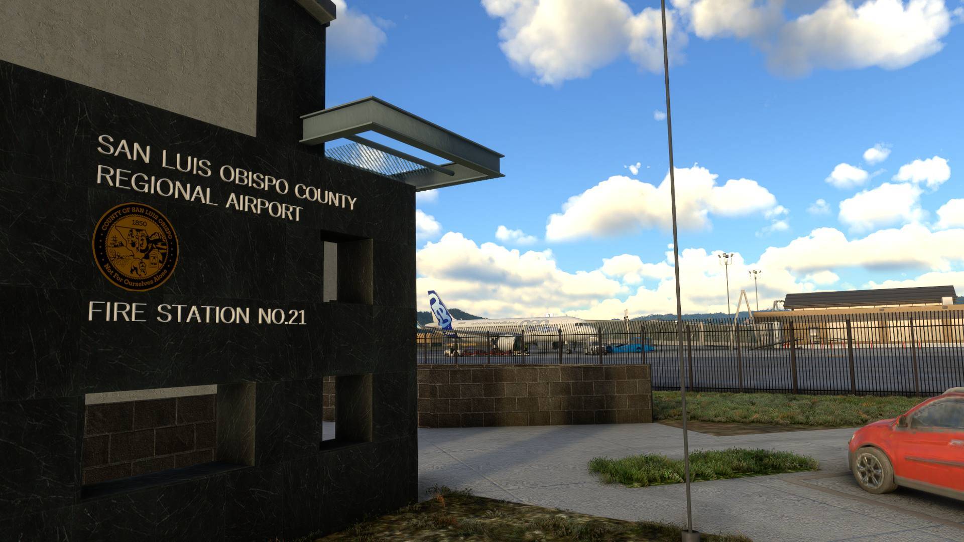Fire Station No.21 with San Luis Obispo County Regional Airport signage
