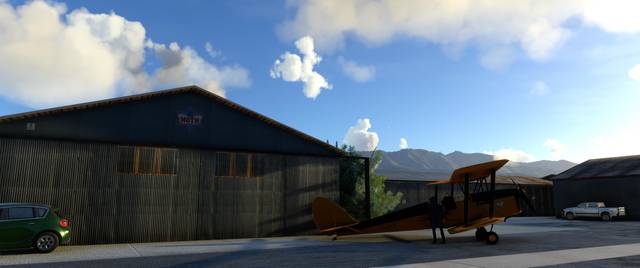 KSZP Santa Paula Airport - warbird biplane and hangars